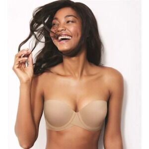 NWOT Maidenform 36C Push-Up Balconette Underwire Strapless 9905 taupe 127282